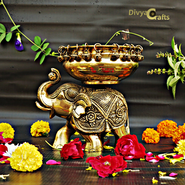 Brass Elephant Urli – Divyacrafts