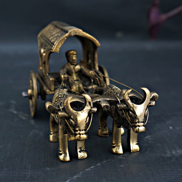 Brass Bullock Cart Showpiece (5 Inches)