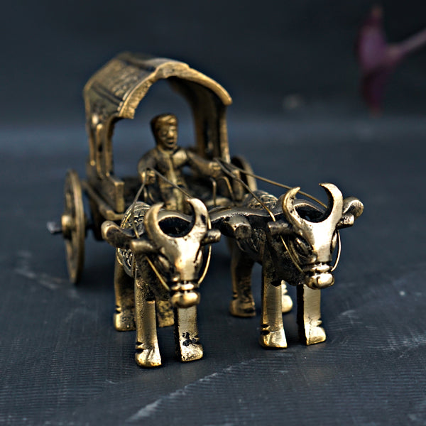 Brass Bullock Cart Showpiece (5 Inches)