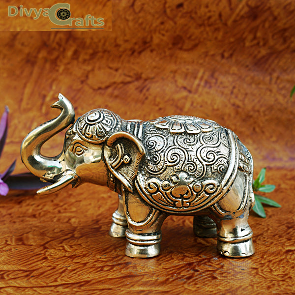 Brass Royal Elephant Statue(6.5")