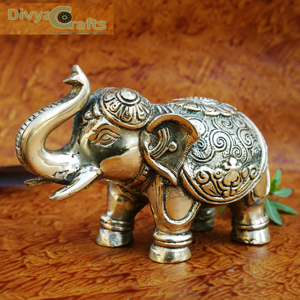 Brass Royal Elephant Statue(6.5")