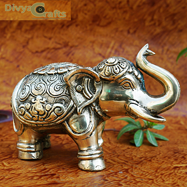 Brass Royal Elephant Statue(6.5")