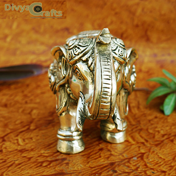 Brass Royal Elephant Statue(6.5")