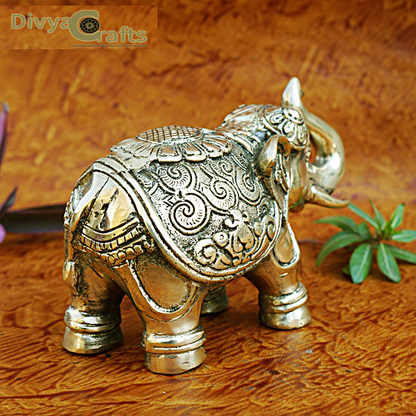 Brass Royal Elephant Statue(6.5")