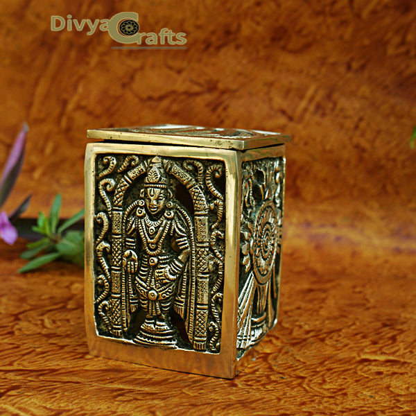 Brass Shankh Chakra Namah Frame Box