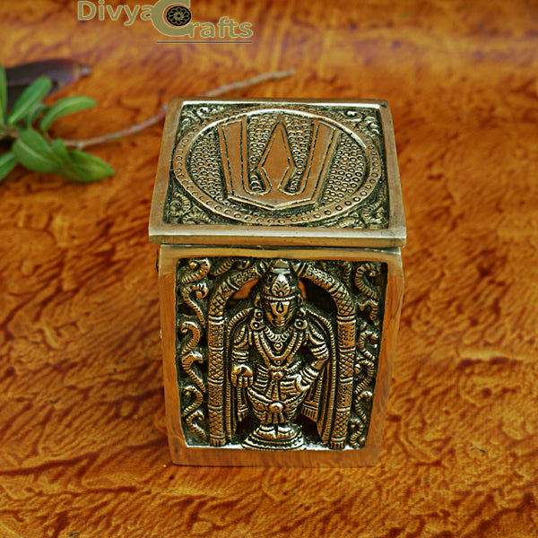 Brass Shankh Chakra Namah Frame Box