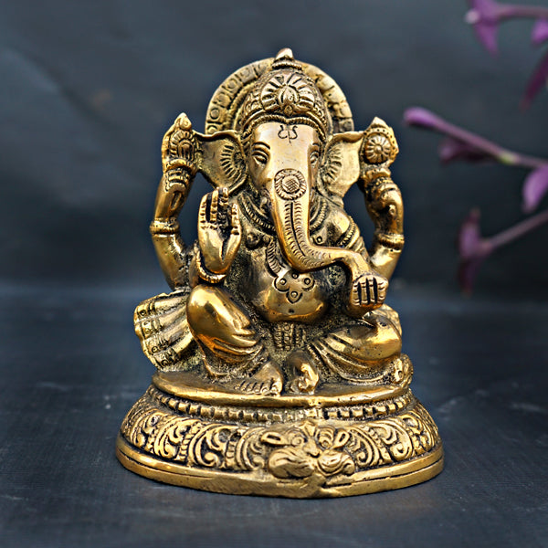 Brass Ganpati Idol (5")