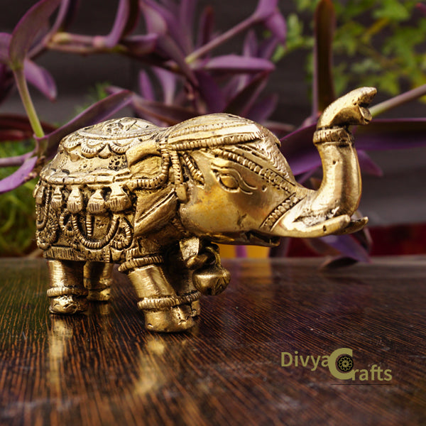Brass Royal Elephant Statue(4.5")