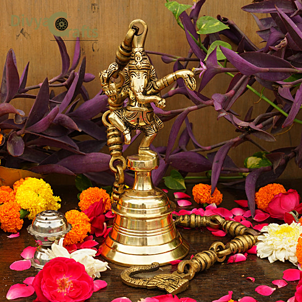 Brass Lord Ganesha Hanging Temple Bell