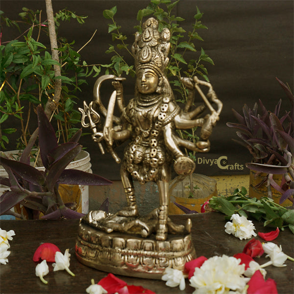 BRASS GODDESS KALI IDOL (9")