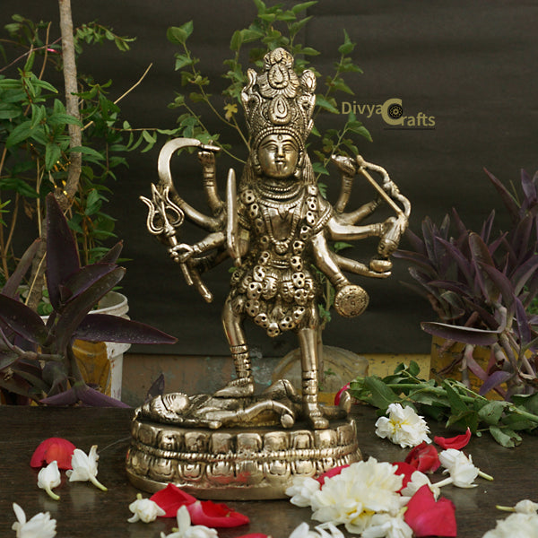 BRASS GODDESS KALI IDOL (9")