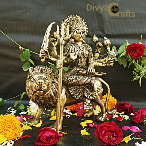 Brass Durga Devi Idol (9.5")