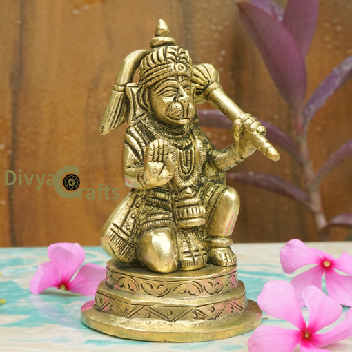 Brass Blessing Lord Hanuman (4.5")