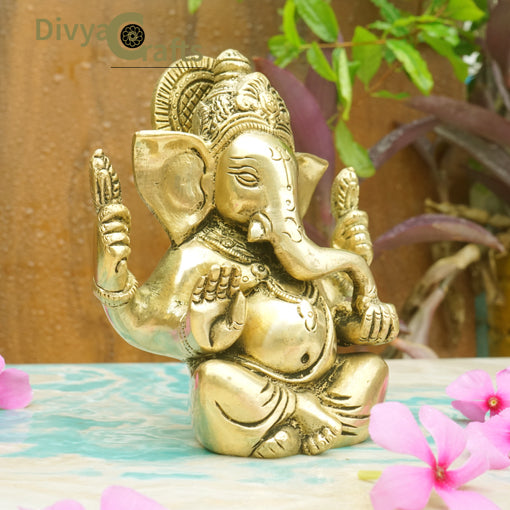 Brass Appu Ganesha (5")