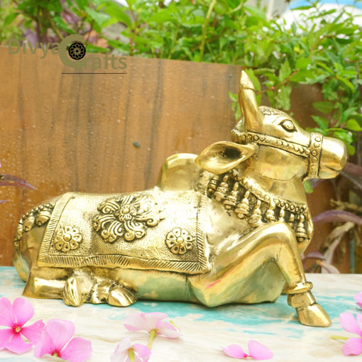 Brass Nandi Statue (11")