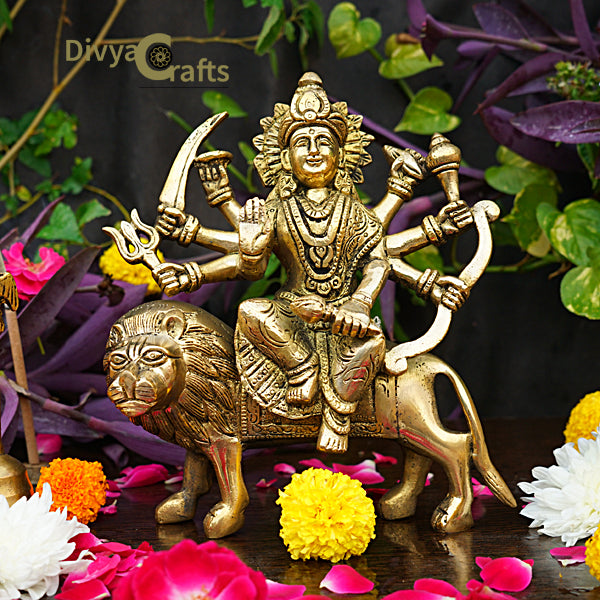 Brass Durga Devi Idol (8")
