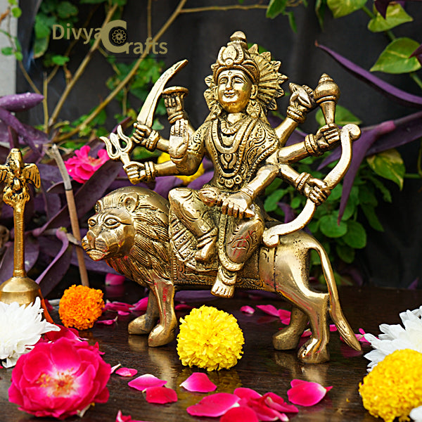 Brass Durga Devi Idol (8")
