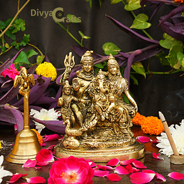 Brass Shiva Family Idol (6")