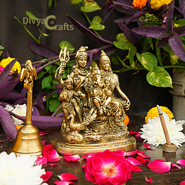Brass Shiva Family Idol (6")