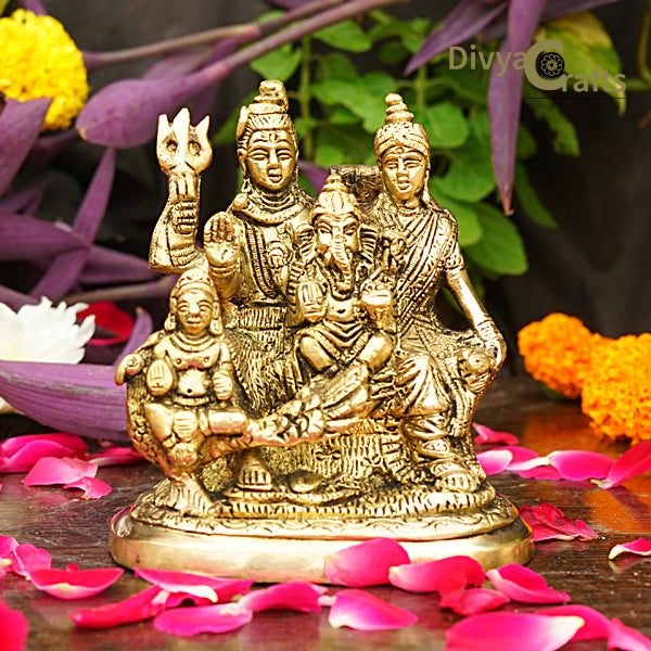 Brass Shiva Family Idol (4.5")