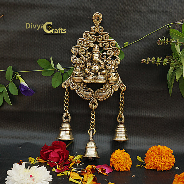 Brass Ganesha Wall Hanging Bells