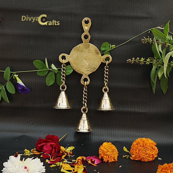 Brass Round Shape Ganesha Wall Hanging Bells