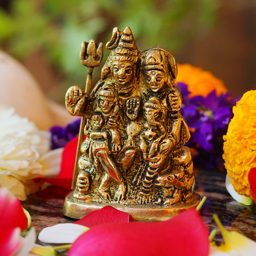 Brass Shiva Family Table Top Accent