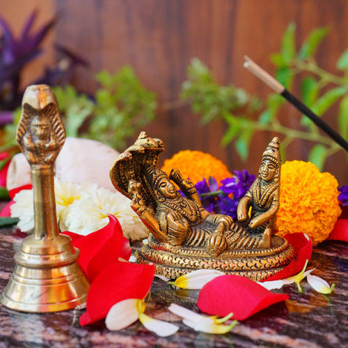Lord Vishnu with Lakshmi Resting under hood of Shesha Naag