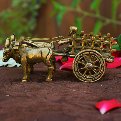 Brass Bullock Cart Art Piece